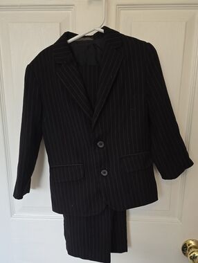 Dockers Black Pinstripe Kid's Suit Jacket And Pants